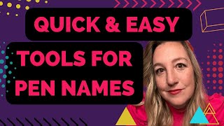 Quick amp Easy Tools For Pen Names On Amazon KDP [upl. by Ludovika]