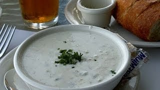 How to Make Clam Chowder Pork Soup Old Vintage Recipe  Entree Food [upl. by Lekram]