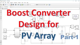 Boost Converter Design for PV array part1 MATLAB Simulink [upl. by Rosina]