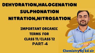 Dehydration reactionhalogenationsulphonation of benzenenitrationnitrosationclass12class11 [upl. by Atenaz]