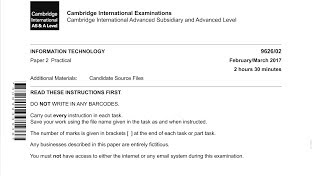 IT 9626 Feb Mar 2017 Paper 2 Part 1 [upl. by Arukas768]