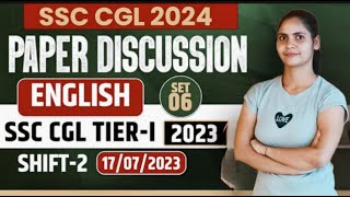 SSCCGL 2023 ENGLISH PAPER SET6 QUESTION SOLUTION FOR SSCcet ssccgl mtsssc mtsenglish [upl. by Chaiken]