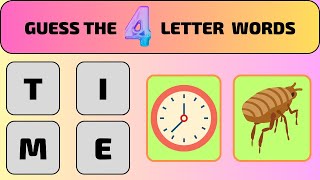 SCRAMBLED 4 LETTER WORD GAME  SOLVE THE 4 LETTER QUIZ  GUESS THE WORD  SOLVE THE JUMBLED WORDS [upl. by Mazonson]