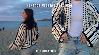 Crochet Hexagon Cardigan TUTORIAL  How To Crochet A Granny Hexagon Cardigan With Long Sleeves [upl. by Encratia]