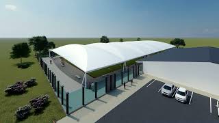 Lawn Bowls  Double Dome fabric roof structure covering two Lawn Bowls Greens [upl. by Guglielmo]