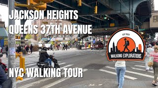 Roosevelt Avenue Jackson Heights Queens  New York City Walking Tour [upl. by Alf]