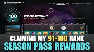 Claiming My 91100 Rank Season Pass Rewards  New Season Episode Revenant Act I Destiny 2 [upl. by Proudlove]