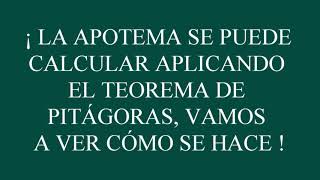 CÓMO SACAR LA APOTEMA DE UN HEXÁGONO REGULAR PARA CALCULAR SU ÁREA [upl. by Ocramed]