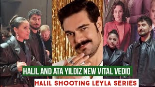 Sila Turkoglu and Ata Yildiz New Viral vedio Halil Ibrahim Ceyhan Shooting Leyla Series [upl. by Ynnad]