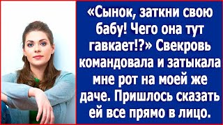 Сынок успокой свою бабу Чего она тут гавкает Свекровь закрывала мне рот на моей же даче [upl. by Ayet]