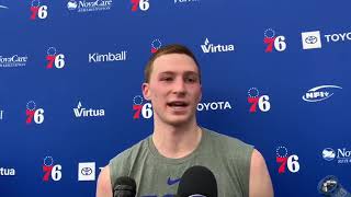 Dylan Windler Post Sixers Workout Interview 6619 [upl. by Ahsienod794]