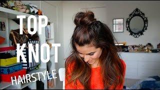 How to Create the Top Knot Half Down Hairstyle EASY [upl. by Heck]