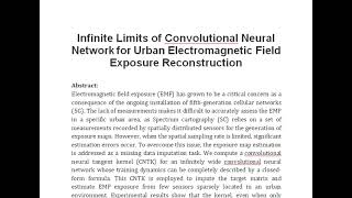 Infinite Limits of Convolutional Neural Network for Urban Electromagnetic Field Exposure Reconstruct [upl. by Candy353]