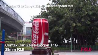 DEO Contax G to Sony NEX Adapterbeta AF speed Test  28mm [upl. by Goldina698]