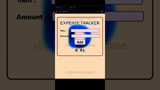 Expense Tracker html css js webdevelopment [upl. by Arnst382]