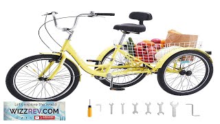 VEVOR Adult Tricycles Bike 24 Inch ThreeWheeled Bicycles 3 Wheel Bikes Trikes Review [upl. by Liggitt]