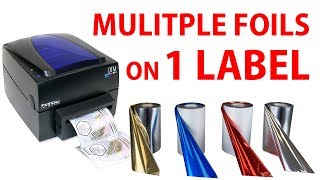 How to print FIVE foils on 1 LABEL with thermal label printer FX510e [upl. by Antebi]