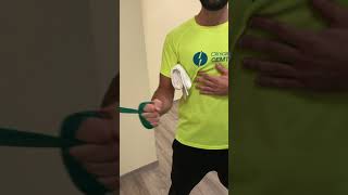 Ejercicio para fortalecer la musculatura rotadora interna de hombro con goma [upl. by Asylla]