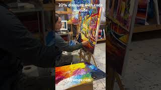 Artist from afremov art studio creating an oil painting on canvas with a palette knife [upl. by Emyam]