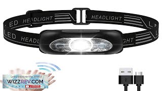 Mini Rechargeable Powerful Sensor Headlamp USB Head Flashlight Torch Headlights LED Head Review [upl. by Gisser772]