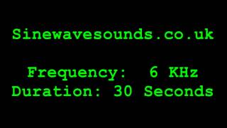 6KHz  6000 Hz Test tone  Sound  Tweeter Test [upl. by Aidualk]