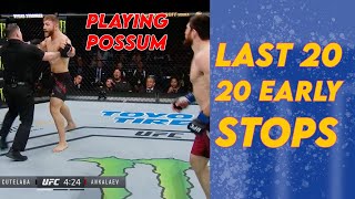 20 Seconds of 20 FAMOUSLY EARLY STOPPAGES from UFCMMA [upl. by Eserahs]