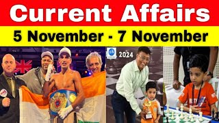 Current Affairs November Month 2024  Current Affair Today  Current Affairs 2024 [upl. by Bristow]