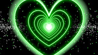 Green Heart Background 💚 Heart Tunnel Background  Motion Graphics Hearts Background [upl. by Ursi]