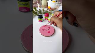 Painting on wooden slice using Fevicryl Acrylic Paint  Shop On Artikate shorts artikate painting [upl. by Messing]