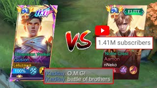 Gusion MET His Brother Aamon in RANKED is he youtuber  ROUND 3 [upl. by Walrath304]