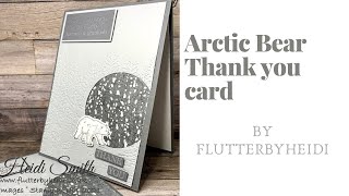 How to make an inset circle Thank you card with Stampin up Arctic Bears CRAFT HOW TO [upl. by Farland]