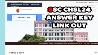 ssc ssc chsl 2024 answer key link out activate kab hoga [upl. by Farrow]