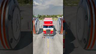 Mix Colourful Cargo Trucks amp School Bus vs Bollard Crash shorts beamng crash beamngdrive [upl. by Glasgo]