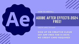 How to install Adobe After Effects 2024 on Mac  Windows [upl. by Aital390]
