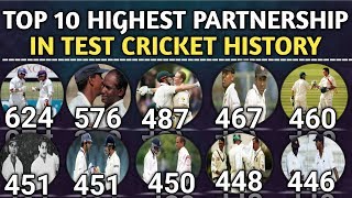 Top 10 Highest Partnership In Test Cricket History  Highest All Wickets Partnership In Test [upl. by Adamina]