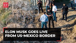 US illegal immigrants crisis Elon Musk visits Texas to show unfiltered view of border situation [upl. by Enihpled824]