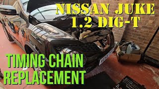 Nissan Juke 12 DigT  Timing Chain Replacement Procedure [upl. by Clough]