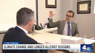 Climate change is making allergy seasons WORSE and longer  NBC New York [upl. by Glenn]