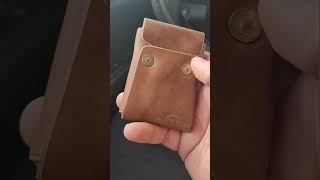 Perfect wallet for the minimalist edc This is in Corium natural horse leather Really unique look [upl. by Ahron669]