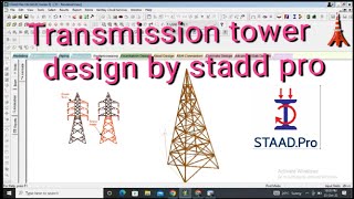 Design of Transmission Tower 🗼 in Staad pro staadpro design [upl. by Hcardahs]