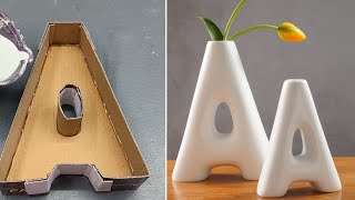 A Showpiece  Home decoration items • Cement Craft ideas • White Cement Craft • Cardboard Craft [upl. by Iznyl]