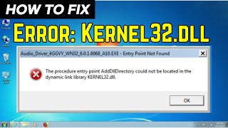 English How to Fixed dynamic link library Kernel32dll Error in Windows 710 [upl. by Maitund528]