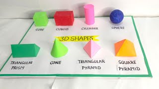 3D shapes model for school project3D geometrical shapes3D shapes math projectmath tlm 3D shapes [upl. by Sallyann183]