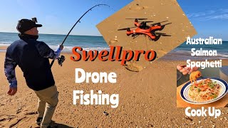 Swell Pro Drone Fishing 90 Mile Beach Cook Up  Spaghetti ep149 [upl. by Ysnil]