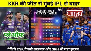 IPL Points Table 2024 Today 12 May  KKR MI after match points table  IPL 2024 [upl. by Htebasile]