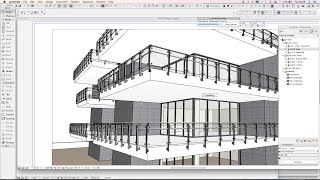 3DMD Railing  Drawing an Archicad railing on a building [upl. by Ginsberg]