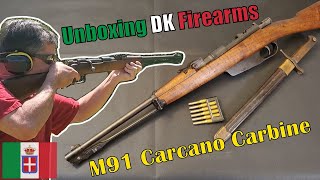 ITALIAN Carcano 1891 Moschetto  Unboxing DK Firearms M91 Cavalry CARBINE with Folding BAYONET 65MM [upl. by Okin]