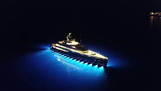 Superyacht Elandess at night [upl. by Arodaeht]