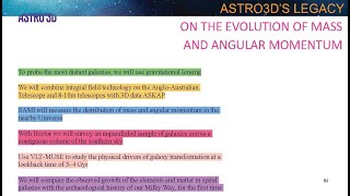 ASTRO 3D Science Legacy Meeting keynote Theme 3  Mass and Angular Momentum [upl. by Adnaluoy610]