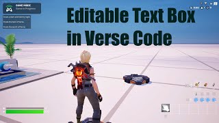 Editable Text Box in Verse Code [upl. by Idurt]